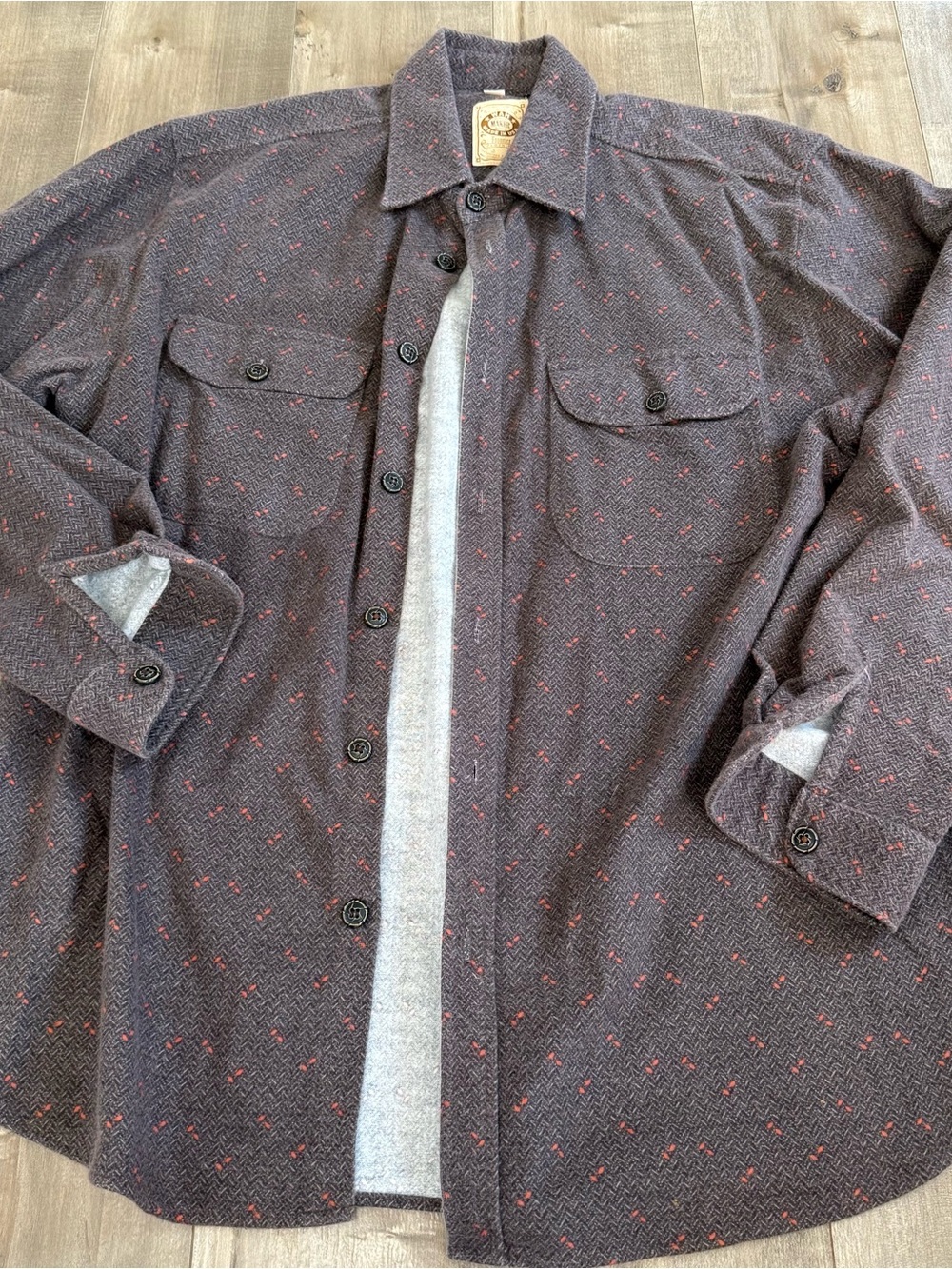 Wah Maker Frontier Clothing Shacket Flannel Button Up Men Large USA Made Western